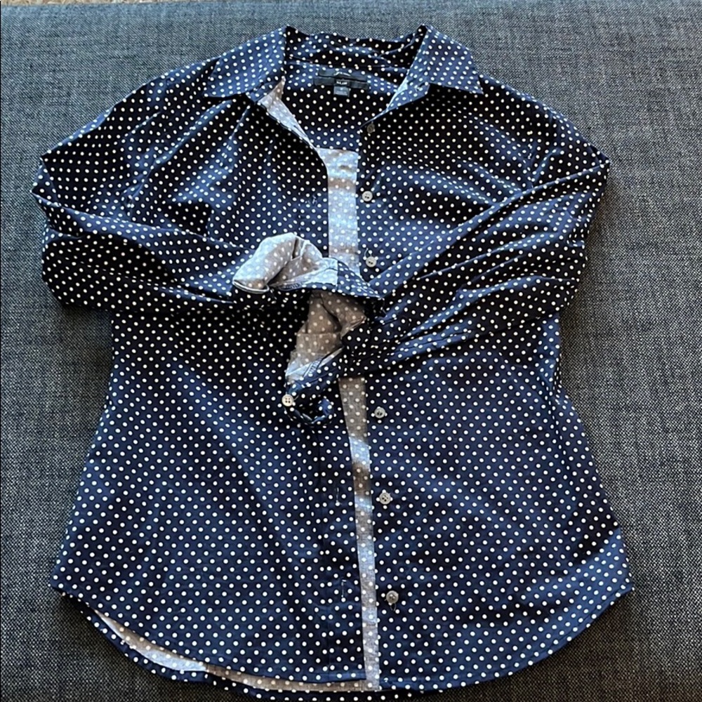 j. crew slim navy button down shirt like new